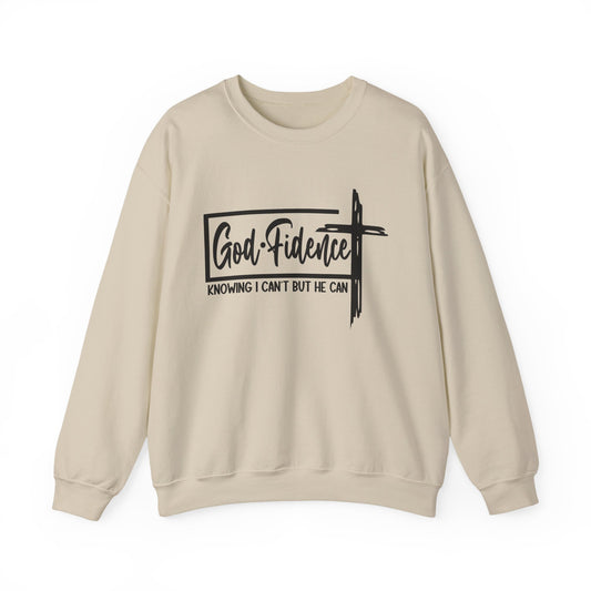 Faith-Inspired Crewneck Sweatshirt, God-Fidence Sweatshirt, Religious Apparel, Unisex Casual Wear, Christian Gift, Faith-based Clothing