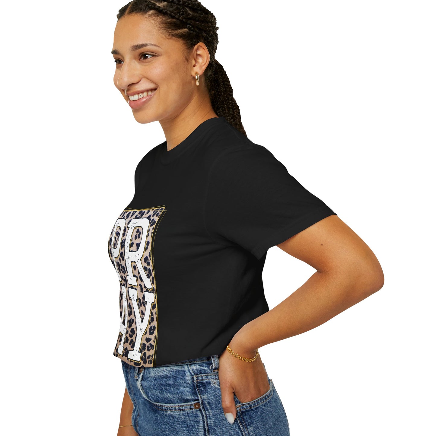 Leopard Print Pray T-Shirt | Unisex Garment-Dyed Tee for Faith & Fashion | Christian Gift, Casual Wear, Inspirational Apparel