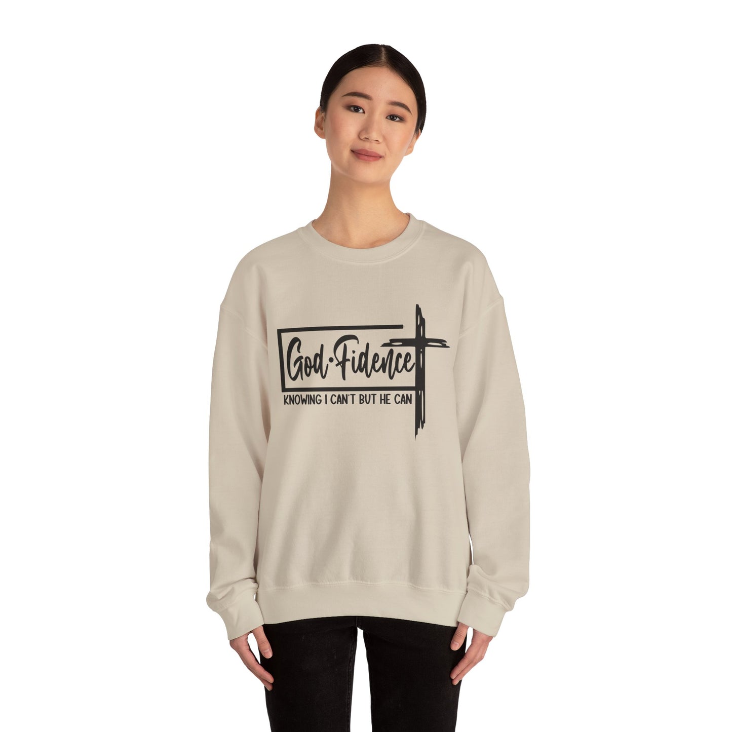 Faith-Inspired Crewneck Sweatshirt, God-Fidence Sweatshirt, Religious Apparel, Unisex Casual Wear, Christian Gift, Faith-based Clothing