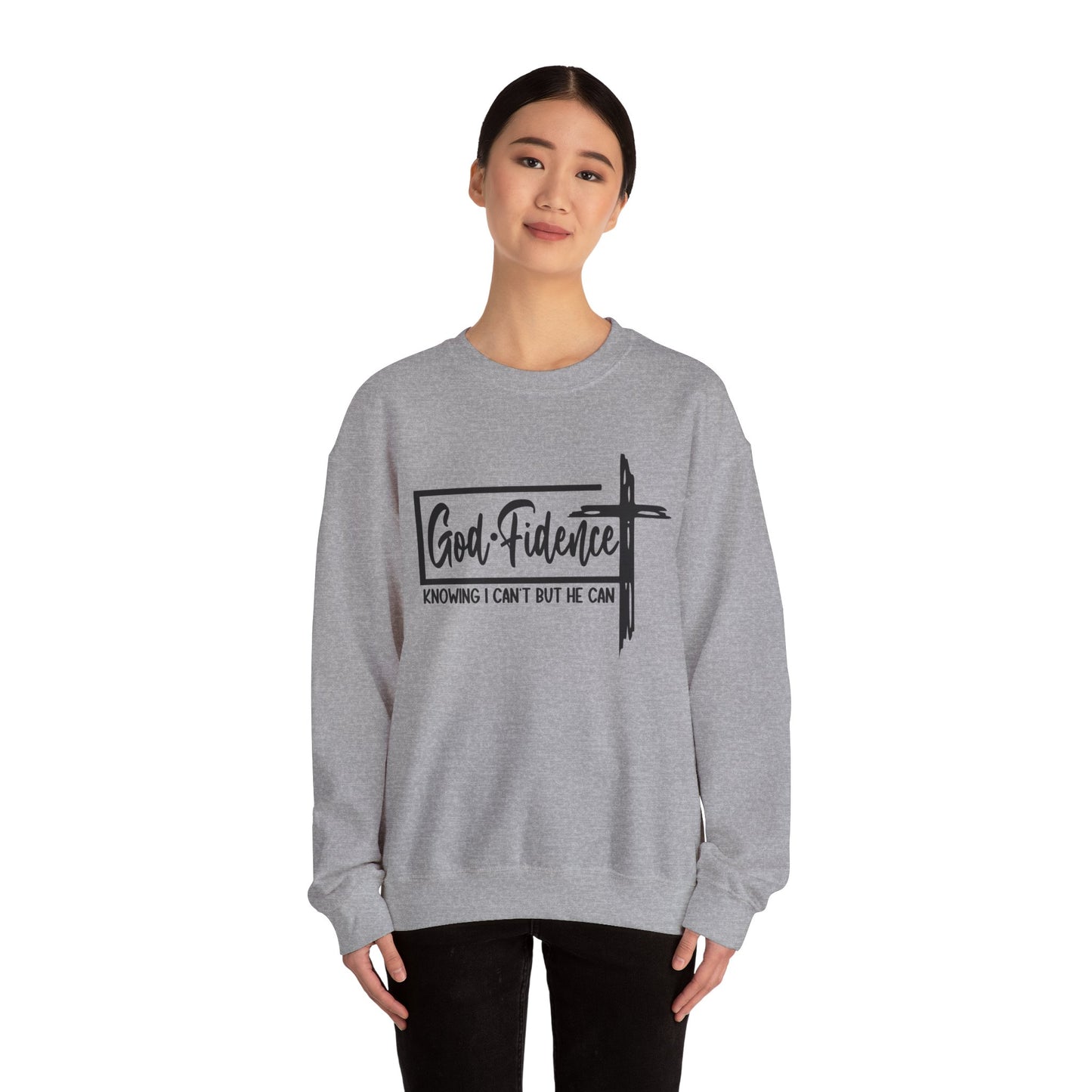 Faith-Inspired Crewneck Sweatshirt, God-Fidence Sweatshirt, Religious Apparel, Unisex Casual Wear, Christian Gift, Faith-based Clothing